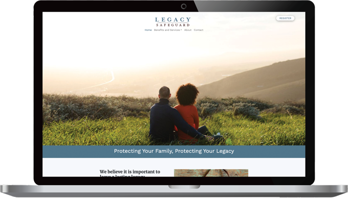 Legacy Safeguard Website on a Laptop Screen